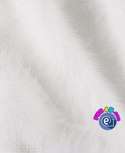 White 340 Fox Faux Fur 60 mm