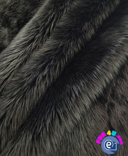 black 040 Shaggy Faux Fur Pile Length 40 mm 
