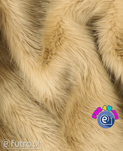 Beige 2P-6/9- SII Fox Faux Fur , piece 40 cm x 150 cm sold as a whole