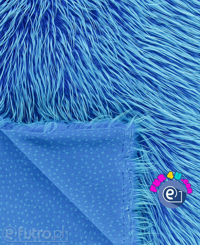 Cornflower Blue Shaggy Raccoon Faux Fur Fox Long 026 Pile Length 90 mm