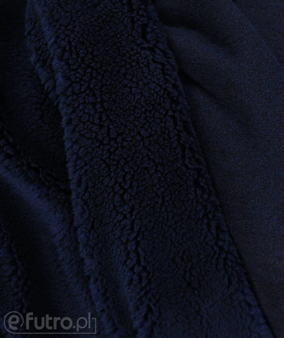 Dark Blue 32539 Teddy Sherpa Faux Fur Fabric Pile Length 8 mm