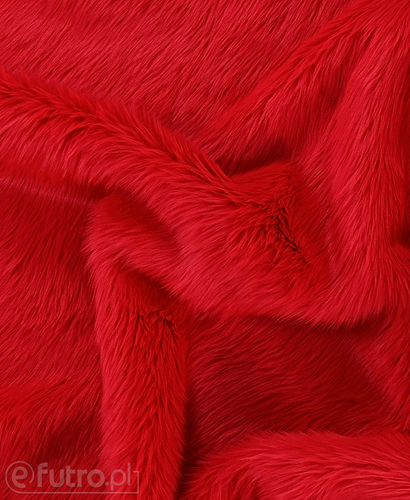 Red 17F Shaggy Faux Fur Pile Length 40 mm