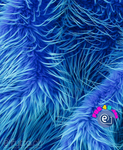 Cornflower Blue Shaggy Raccoon Faux Fur Fox Long 026 Pile Length 90 mm