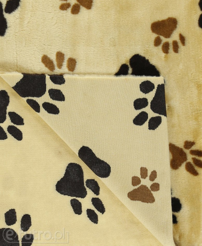 Beige 335193/3 Plush Fabric Large Paws 9 mm