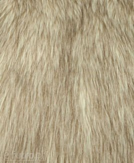 Light Beige Faux Fur Animal Wolf 315110