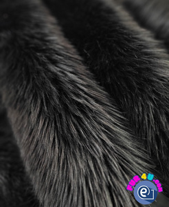 black 040 Shaggy Faux Fur Pile Length 40 mm