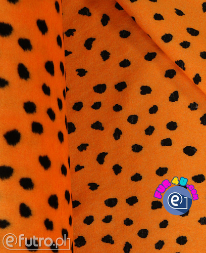 Orange 325186/1 Plush Fabric Cheetach 9 mm