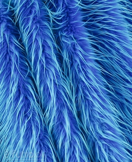 Cornflower Blue Faux Fur Fox Long 026 Pile Length 90 mm