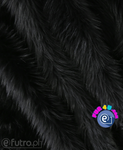Black Shaggy Raccoon Faux Fur Fox Long 040 Pile Length 90 mm