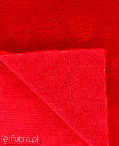 Red 33539 Long Pile Plush Fabric Pile Length 17 mm