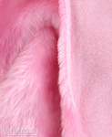 Pink 315964 Long Pile Plush Fabric Pile Length 17 mm