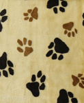 Beige 335193/3 Plush Fabric Large Paws 9 mm