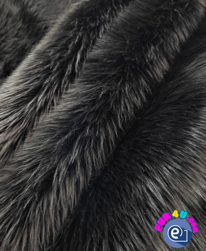 black 040 Shaggy Faux Fur Pile Length 40 mm 