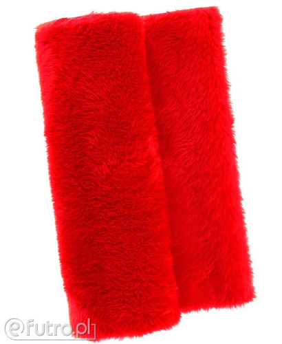 Red 33539 Long Pile Plush Fabric Pile Length 17 mm