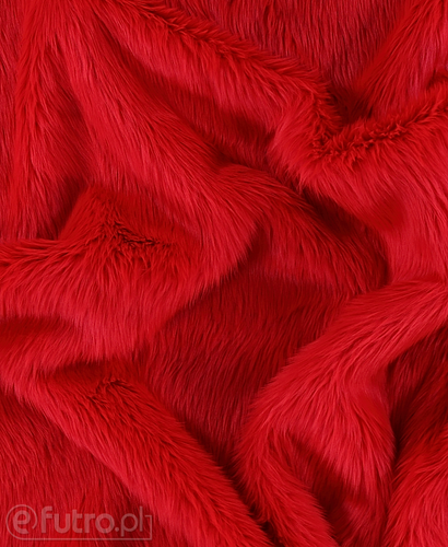 Red 17F Shaggy Faux Fur Pile Length 40 mm