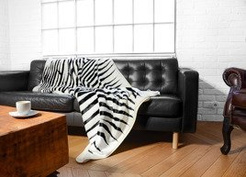 Decorative faux fur bedspread ZEBRA