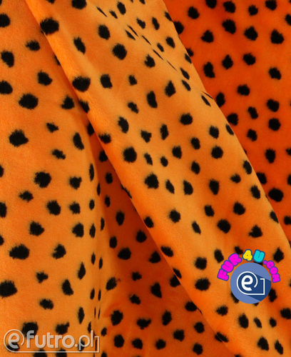 Orange 325186/1 Plush Fabric Cheetach 9 mm