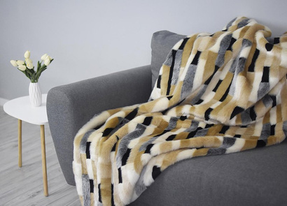 Decorative faux fur bedspread EGYPTIAN BEAUTY