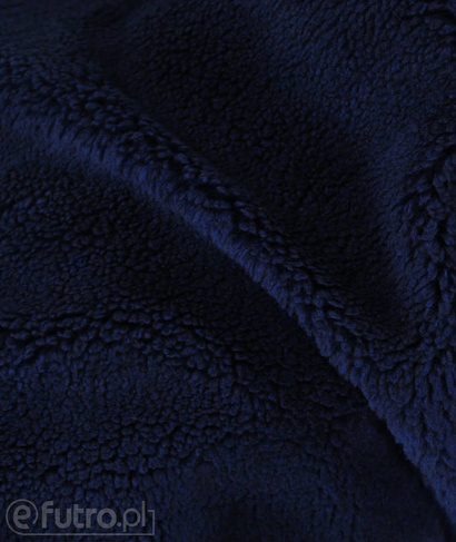 Dark Blue 32539 Teddy Sherpa Faux Fur Fabric Pile Length 8 mm