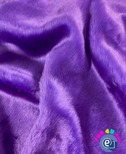 Purple 3458 Long Pile Plush Fabric Pile Length 17 mm