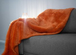 Decorative faux fur bedspread MANDARA