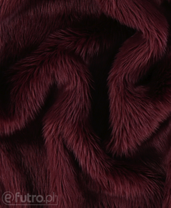 Burgundy B1 - SII Shaggy Faux Fur ,piece 40cm x 150cm for sale as a whole