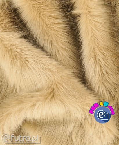 Beige 2P-6/9- SII Fox Faux Fur , piece 40 cm x 150 cm sold as a whole