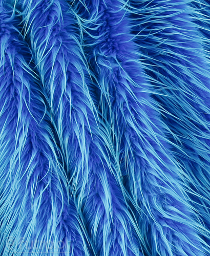 Cornflower Blue Faux Fur Fox Long 026 Pile Length 90 mm