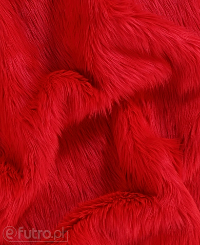 Red 17F Shaggy Faux Fur Pile Length 40 mm