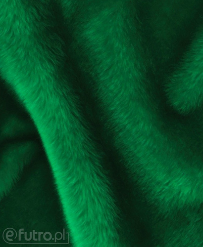 Green 3958 Long Pile Plush Fabric Pile Length 17 mm