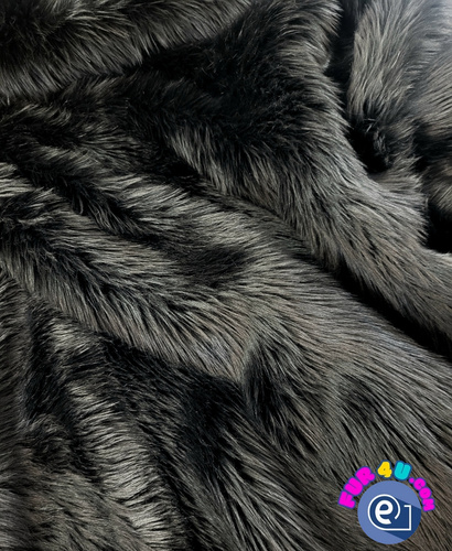 black 040 Shaggy Faux Fur Pile Length 40 mm 