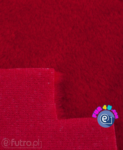 Red 31514 - SII Short Pile Plush Fabric, piece 50cm x 145cm for sale as a whole