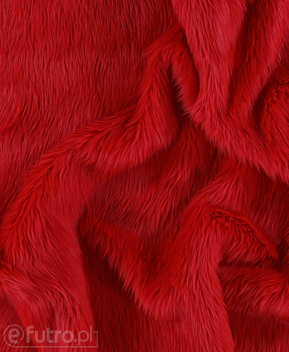  CZUPRYNA 17F czerwony,  sztuczne futro o średniej długości włosa około 40 mm