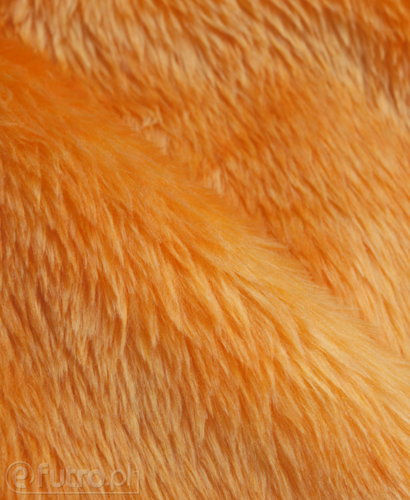 Dzianina Pluszowa DW 33562 pomarańczowy, materiał futerkowy o prosto strzyżonym, miękkim włosiu o długości 17 mm