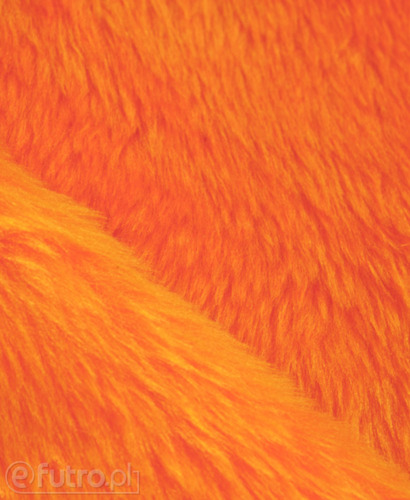 Dzianina Pluszowa DW 35523 pomarańczowy, materiał futerkowy o prosto strzyżonym, miękkim włosiu o długości 17 mm