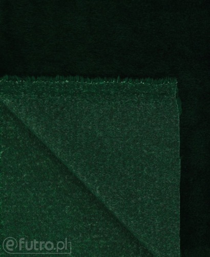 Dzianina Pluszowa KW 32572 ciemnozielony, materiał futerkowy o prosto strzyżonym włosiu o długości 9 mm