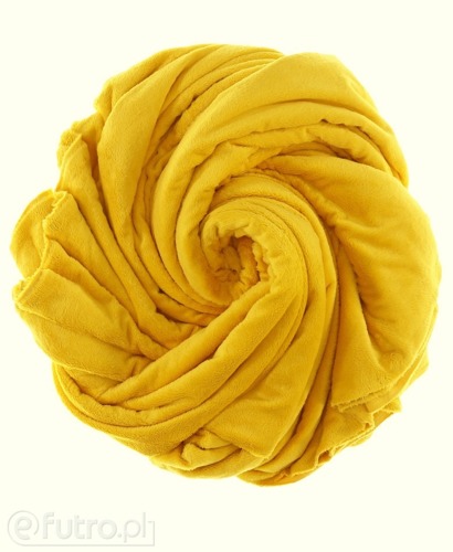 Minky Leon 22 żółty, to aksamitna i miękka w dotyku dzianina w typie velboa, z włosem o długości 3 mm