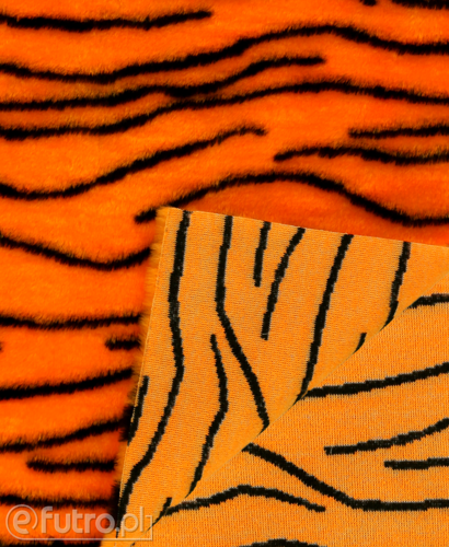 Tygrysek 325065/2 pomarańczowy, materiał futerkowy o miękkim, gęstym i krótkim włosiu do 9 mm