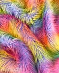 MATERIAŁ FUTRZANY FOX TĘCZOWY 1757, sztuczne futro w przepięknych, tęczowych kolorach z włosem o długości do 60 mm